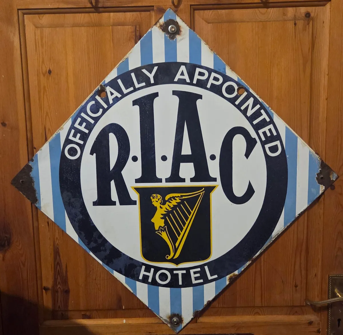 Old  Original enamel sign  RIAC - Image 1