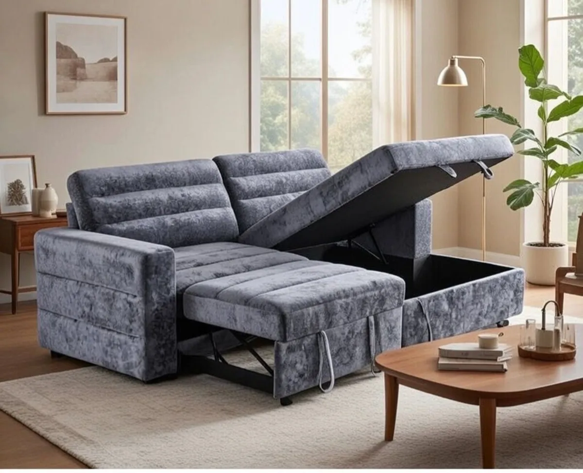 Main pic corner sofa bed and storage - Image 1