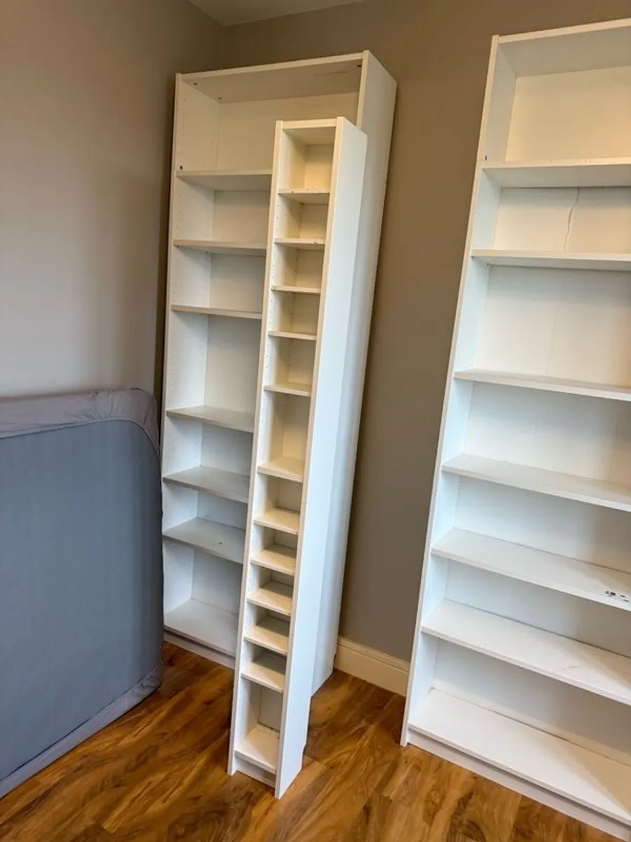 4 White Billy ikea Bookcases with extensions on top (extra high) - Image 4