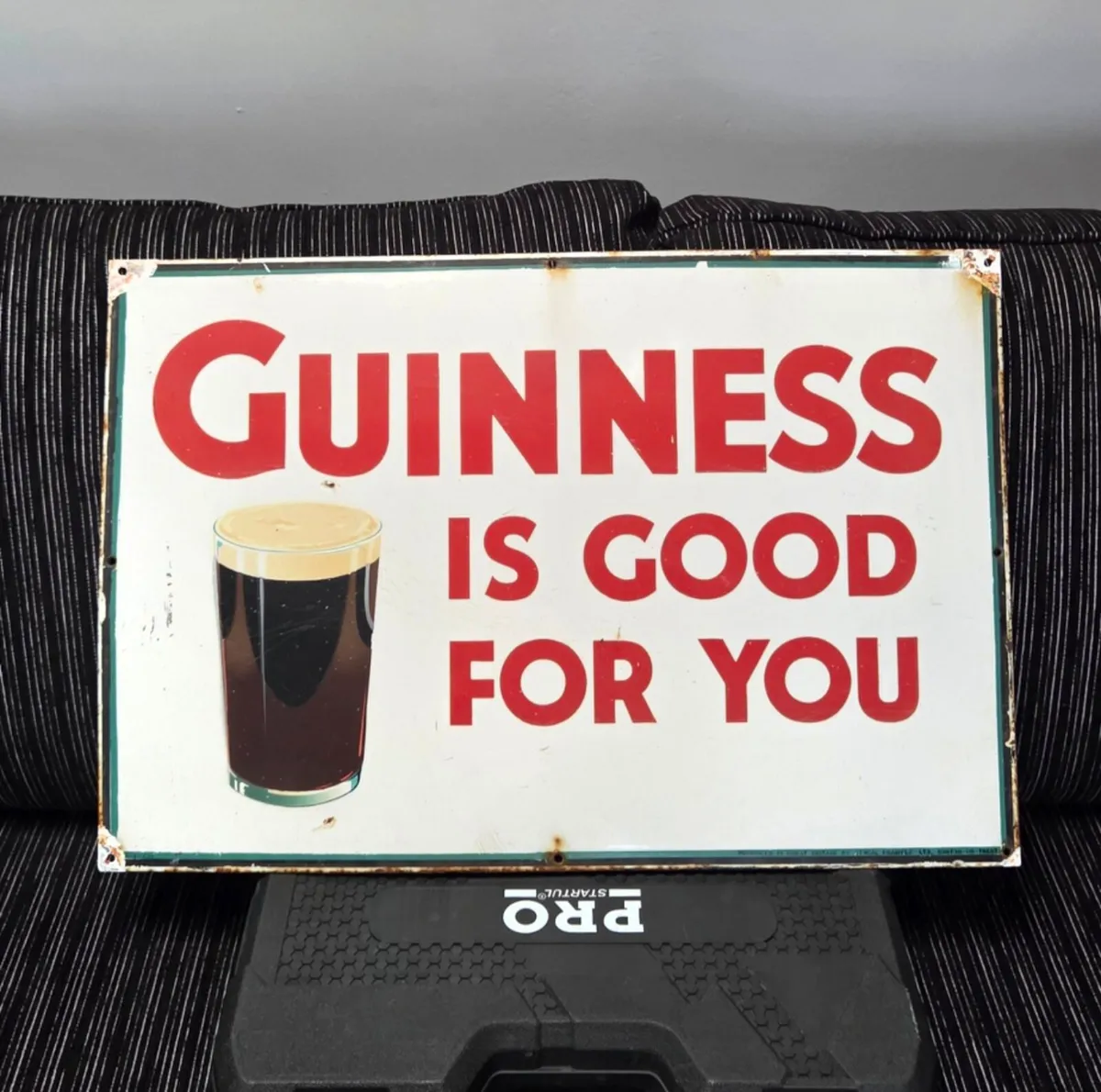 Old  Original enamel sign  guinness - Image 1