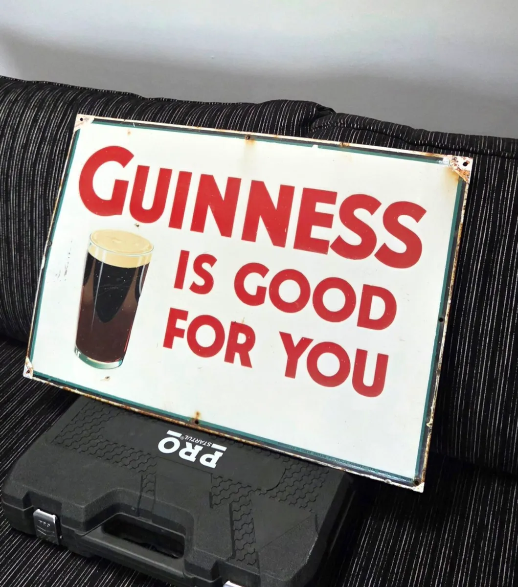 Old  Original enamel sign  guinness - Image 3