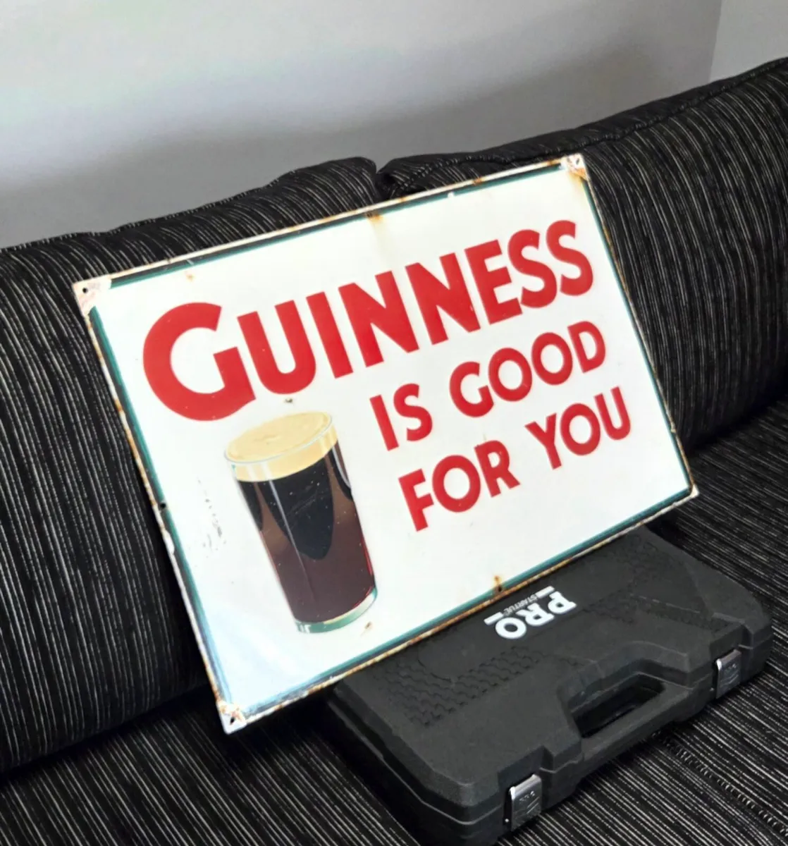 Old  Original enamel sign  guinness - Image 2