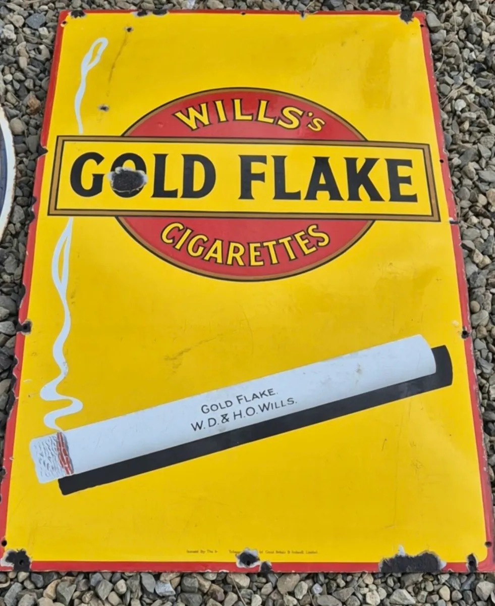 Old  Original enamel sign  gold flake - Image 2