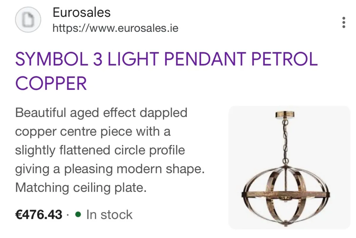 DAR Symbol 3-Light Pendant – Petrol & Copper - Image 2