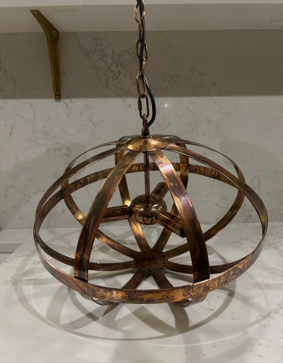 DAR Symbol 3-Light Pendant – Petrol & Copper - Image 4