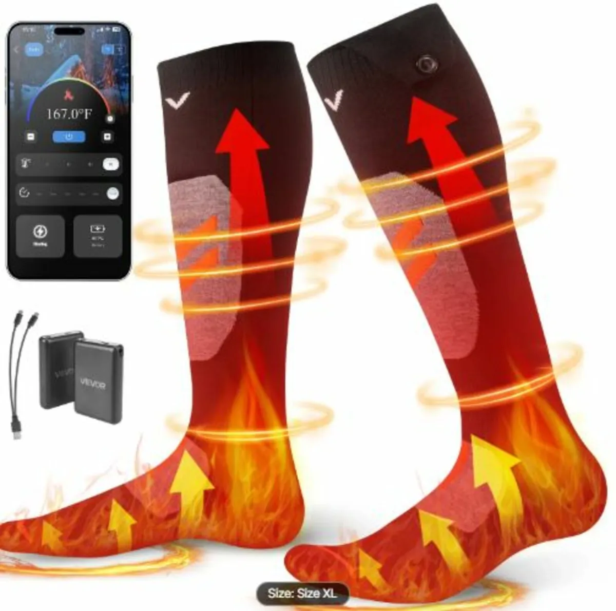 Heated Socks, X-Large Size,5000mAh Battery Rechar - Image 1