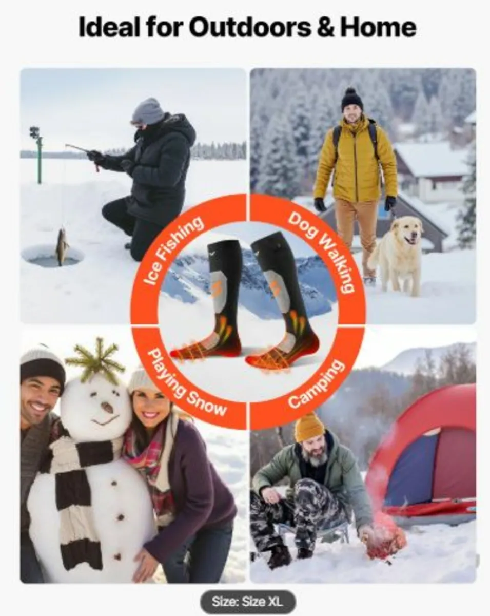 Heated Socks, X-Large Size,5000mAh Battery Rechar - Image 3