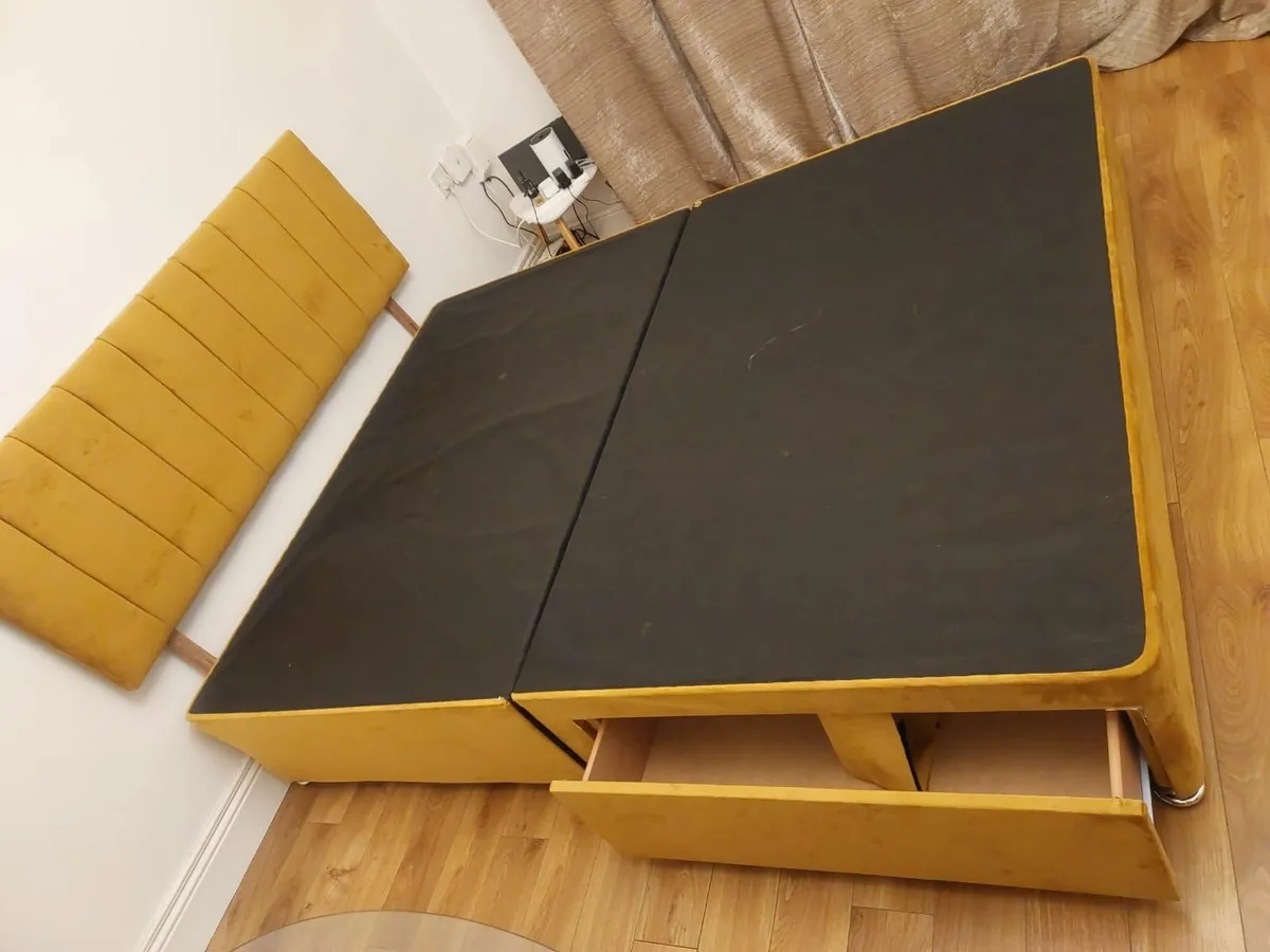 5ft King Size Divan Bed Base with Headboard – Must - Image 1