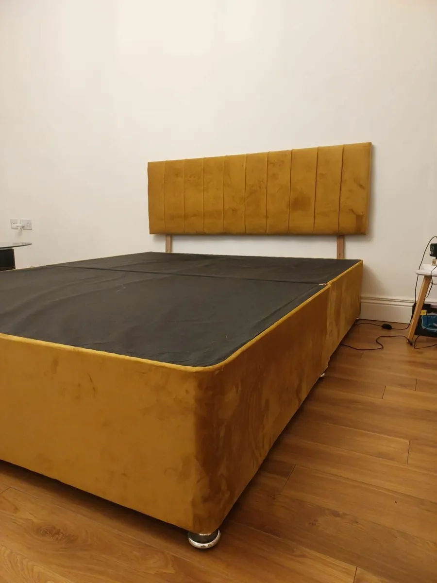 5ft King Size Divan Bed Base with Headboard – Must - Image 2