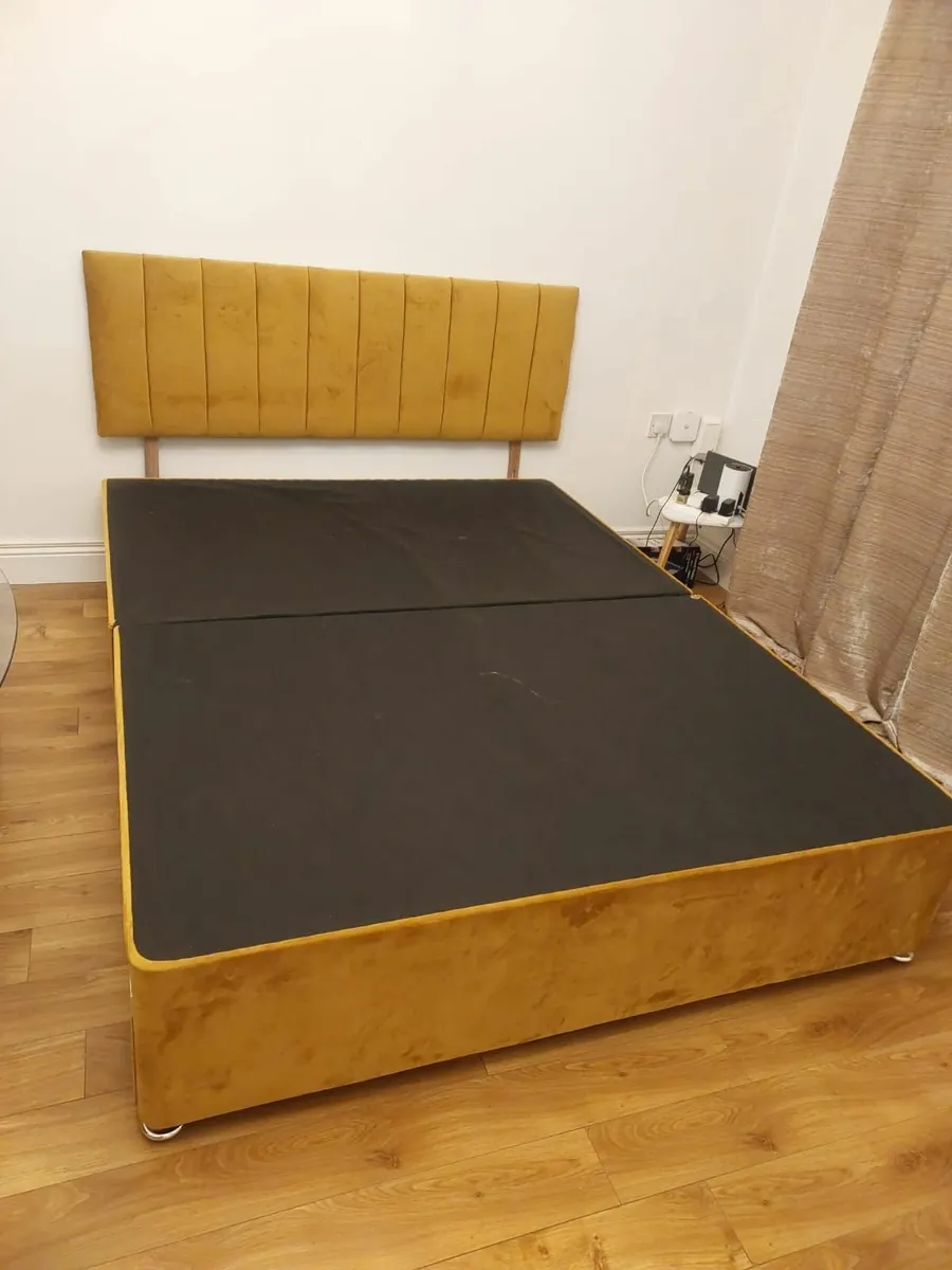 5ft King Size Divan Bed Base with Headboard – Must - Image 3