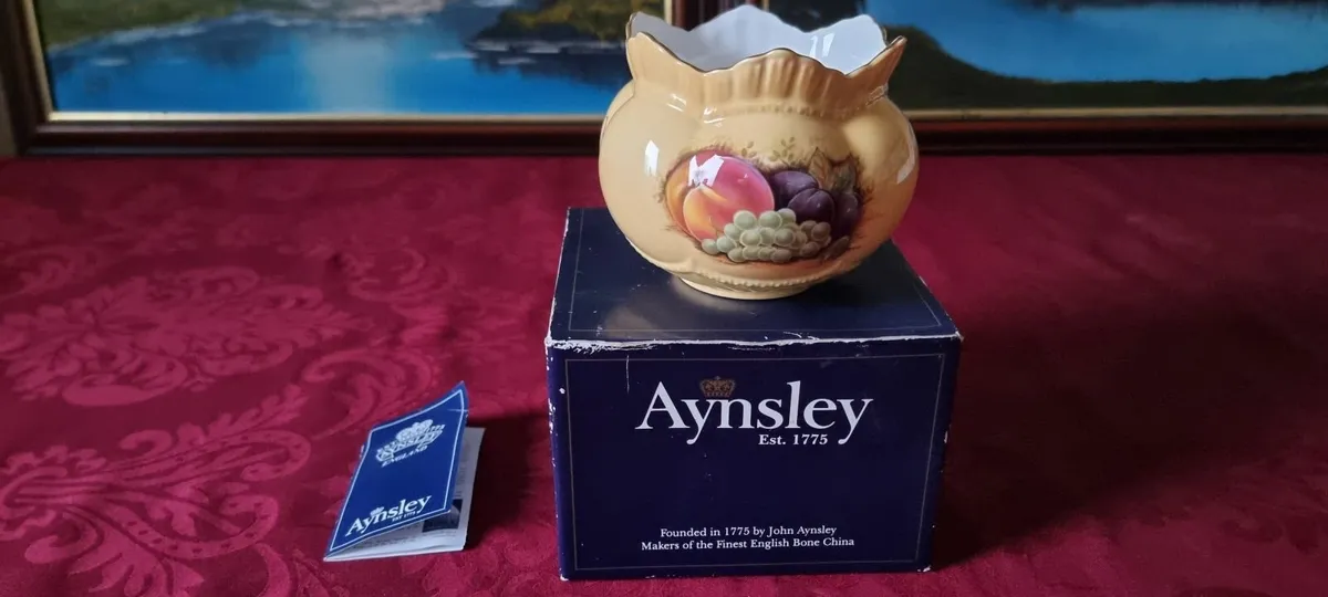 New In Box Aynsley Orchard Gold Windsor Rose Bowl - Image 2