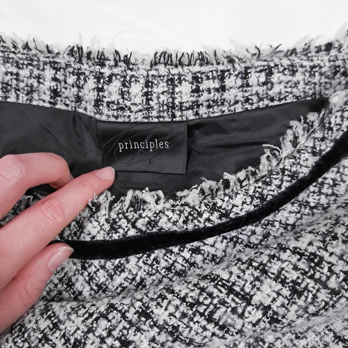 Principles Black White A-line Midi Skirt 12UK/40EU - Image 4