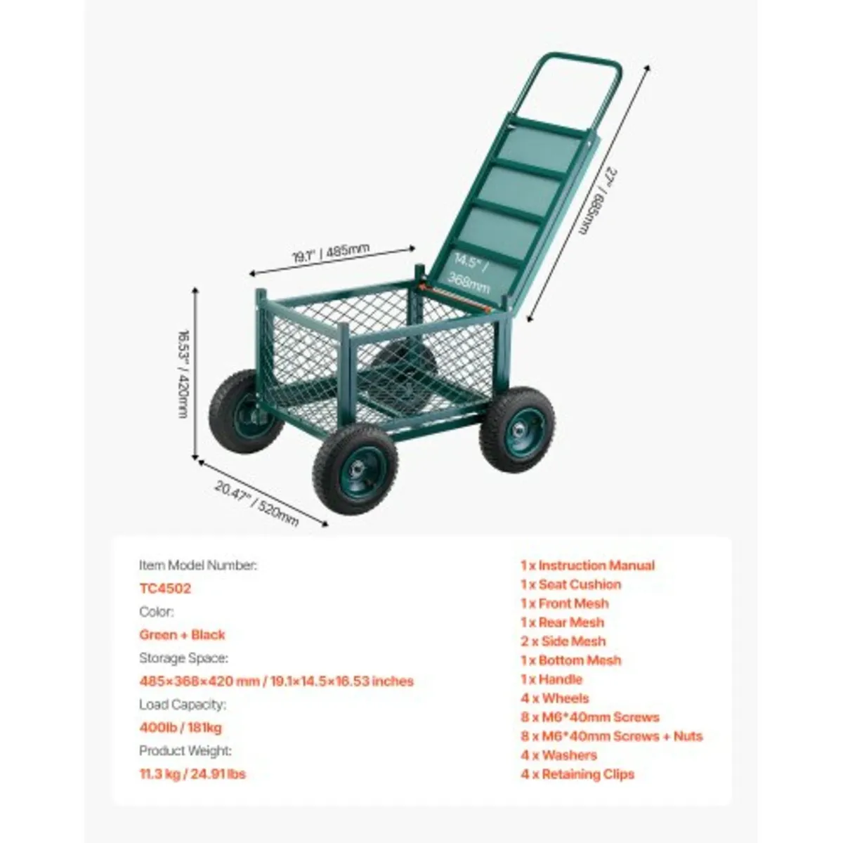 Rolling Garden Seat with Wheels 400LB Heavy Duty G - Image 2