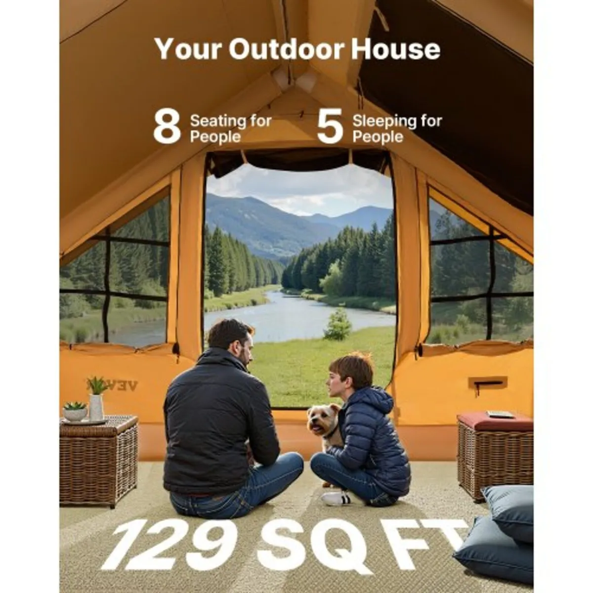 Inflatable Tent for Camping 5-8 Person Glamping Te - Image 4