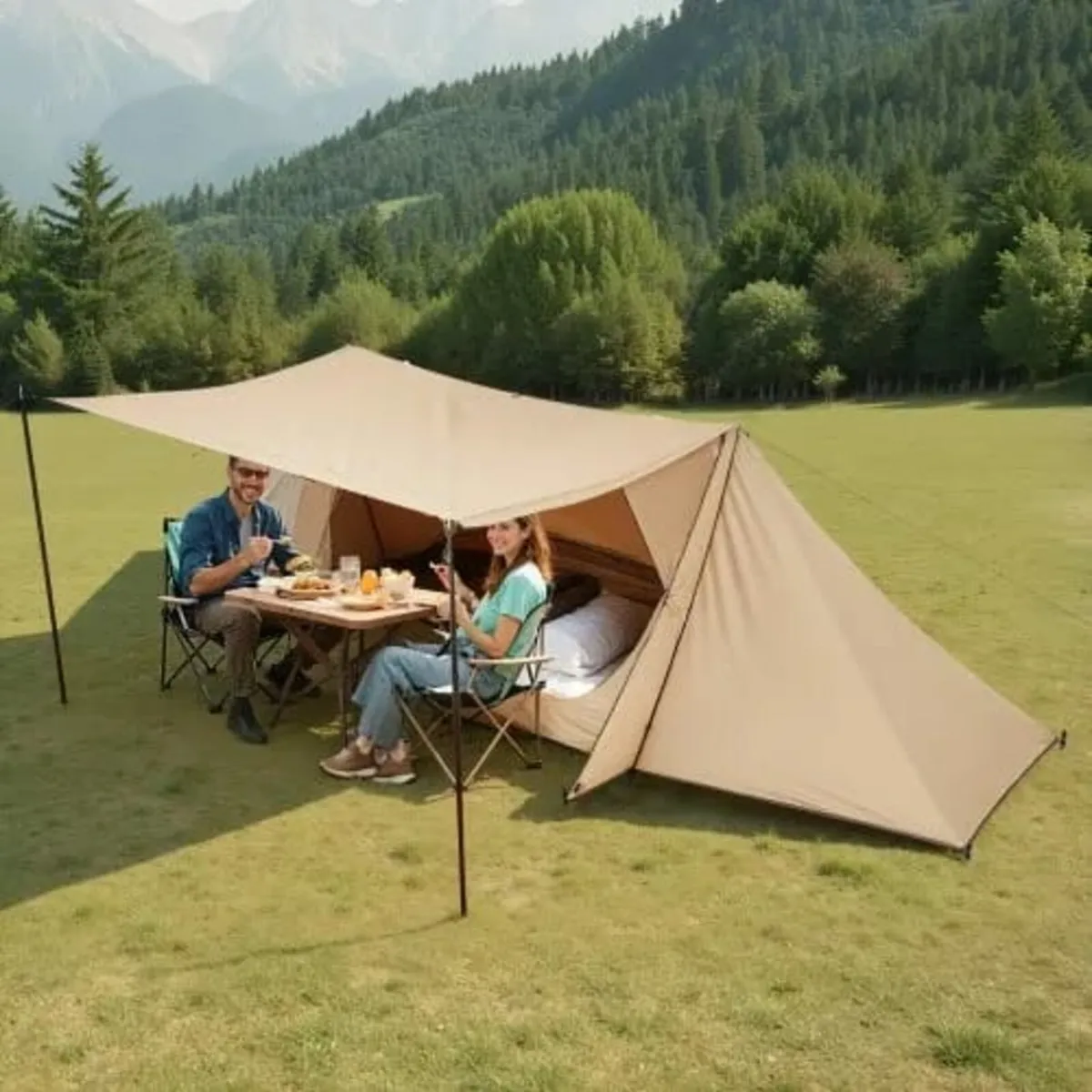 Lightweight Hot Tent with Stove Jack & 2 Tarp Pole - Image 3