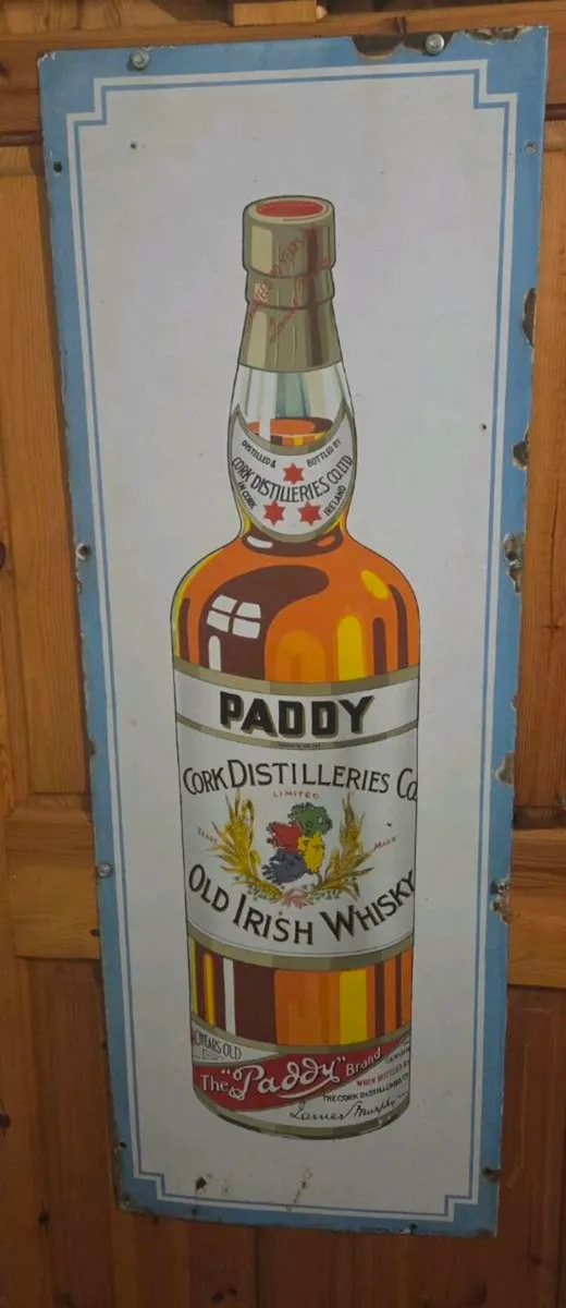 Old  Original enamel paddy's whisky - Image 1