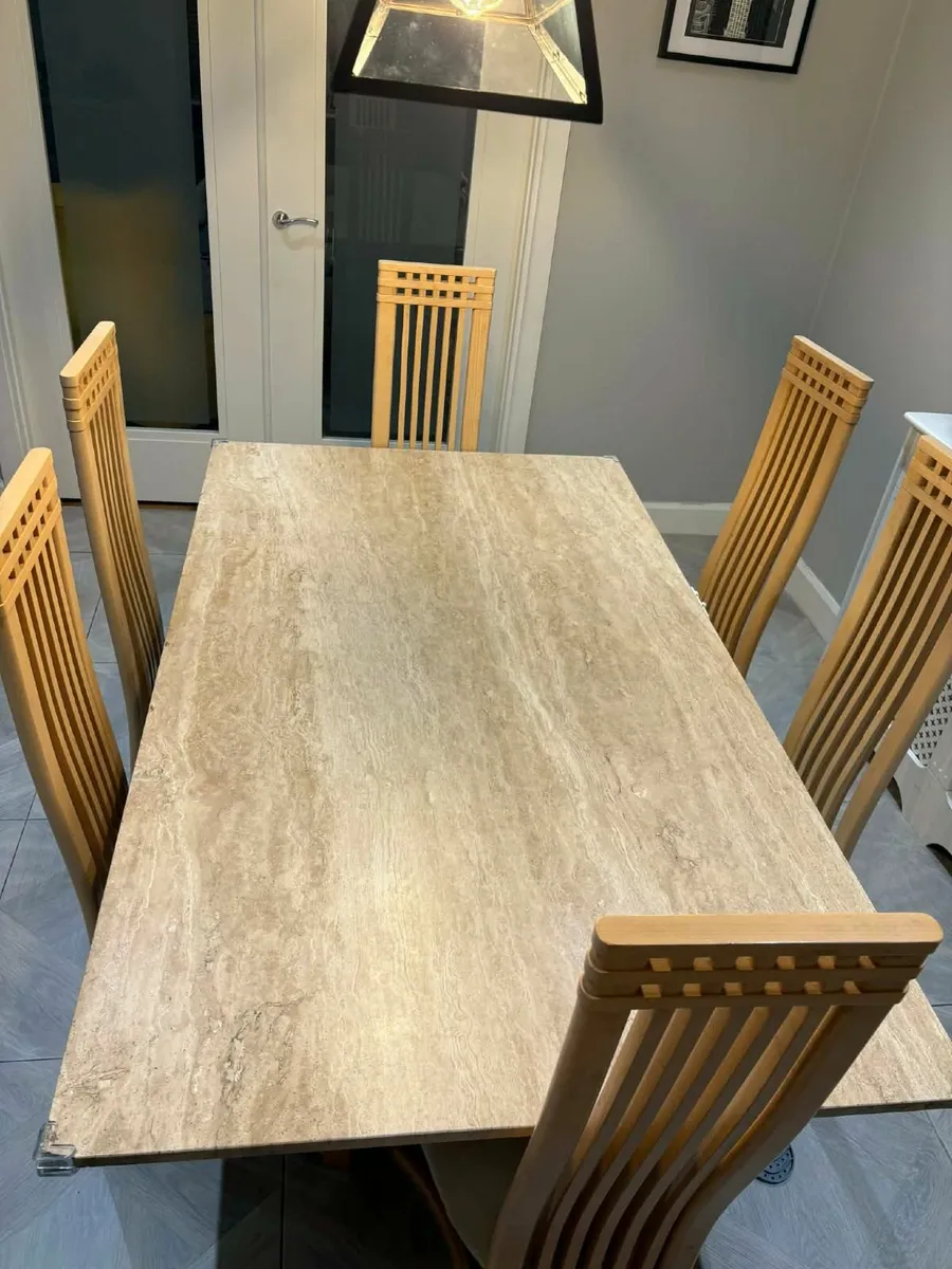 Solid marble table and 6 chairs - Image 2