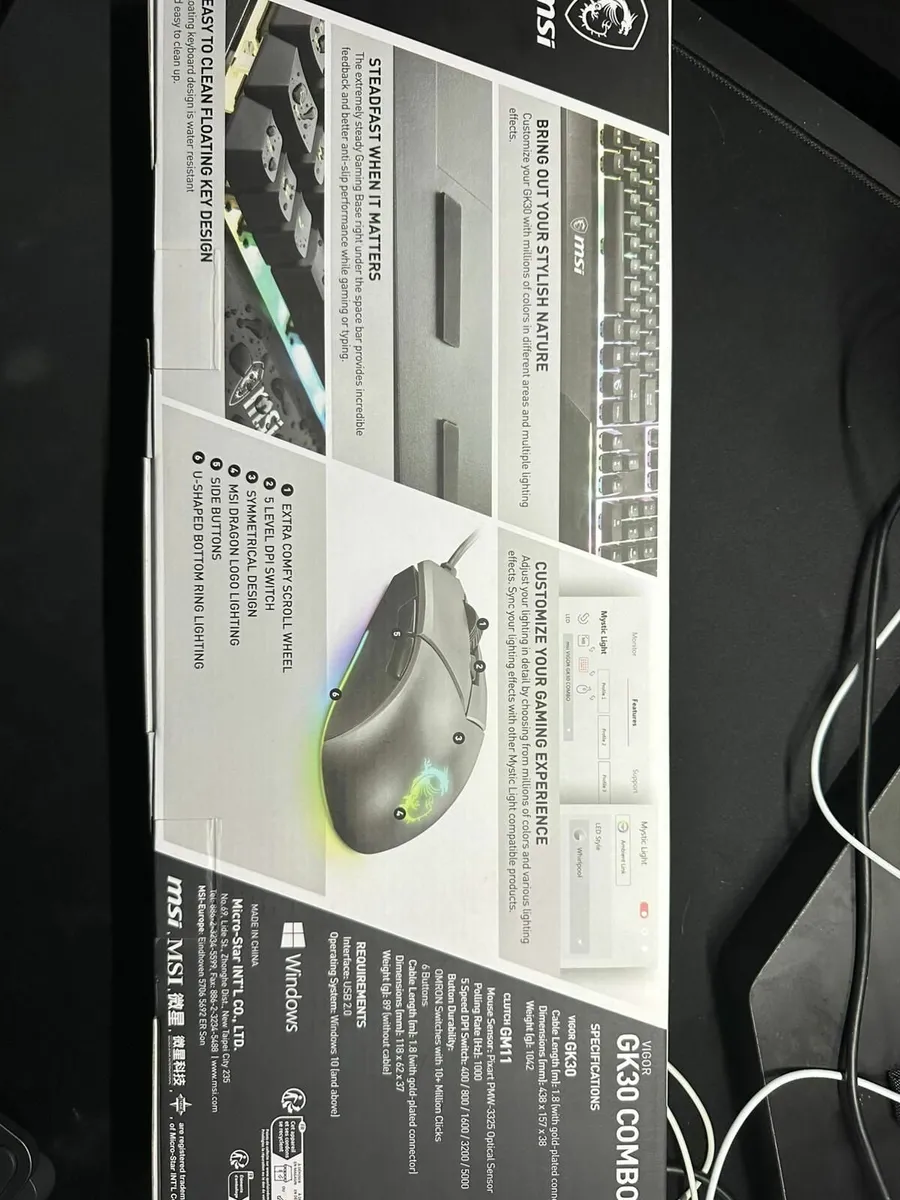 Gaming Msi Vigor Gk30 Combo Keyboard And Mouse - Image 2