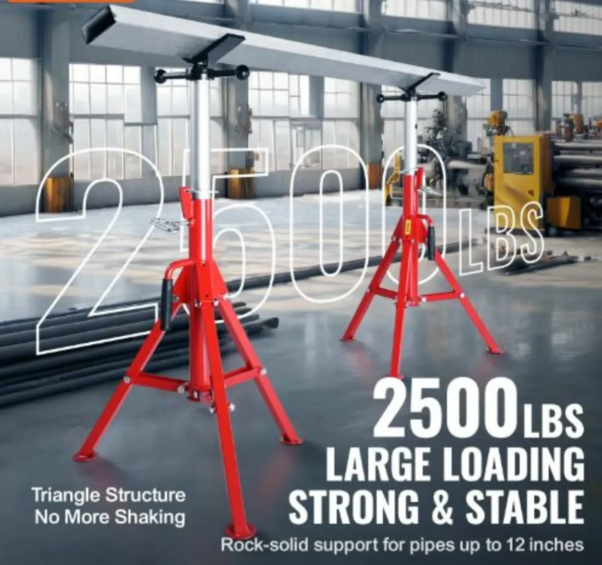 V Head Pipe Stand Adjustable Height 71.1–132.1 cm - Image 2