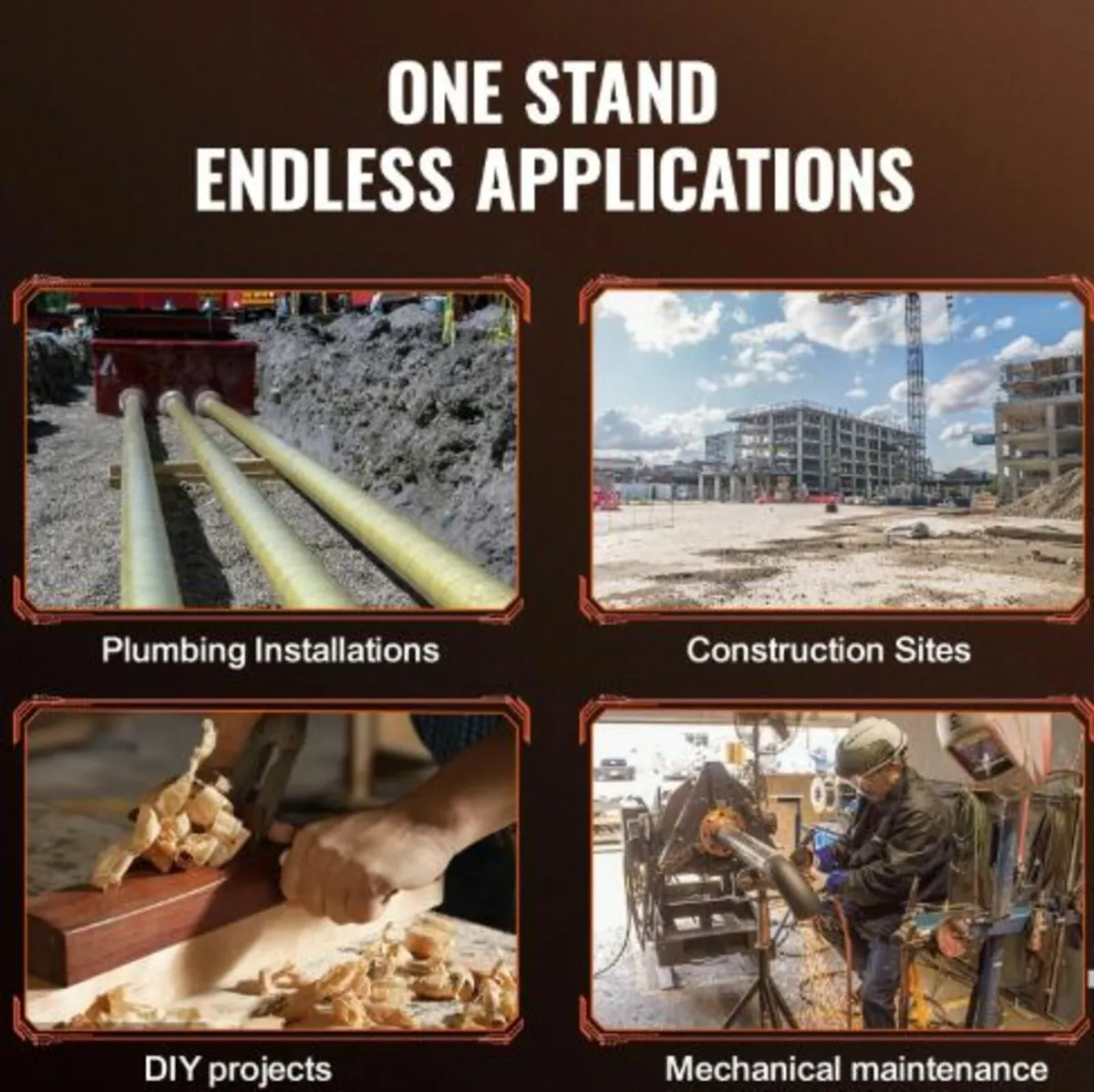 V Head Pipe Stand Adjustable Height 71.1–132.1 cm - Image 4