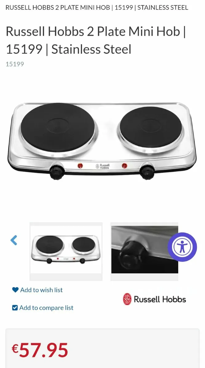 2 plate mini hob - Image 2
