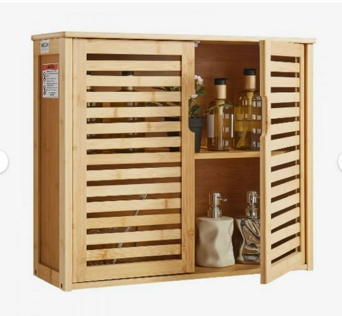 Bathroom Wall Cabinet, 2 Doors and Adjustable - Image 3