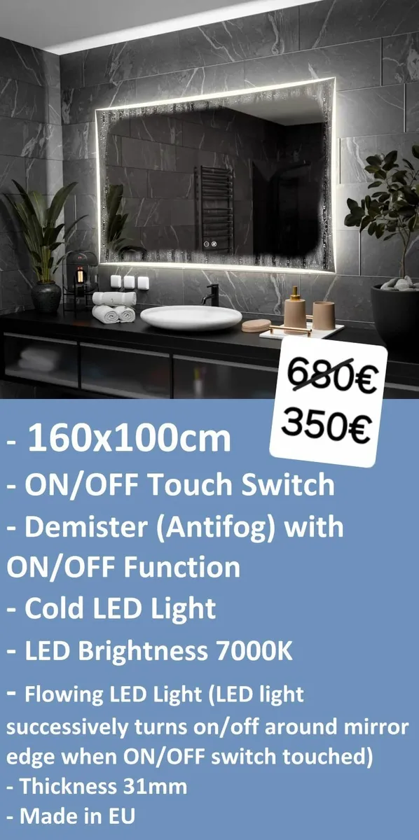 LED Bathroom Mirror Demister Defogger for sale in Co. Dublin for €350 ...