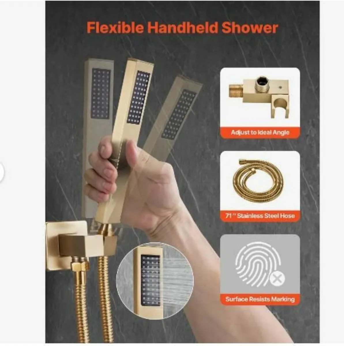 Shower Faucet Set, Rainfall Bathroom Shower - Image 4