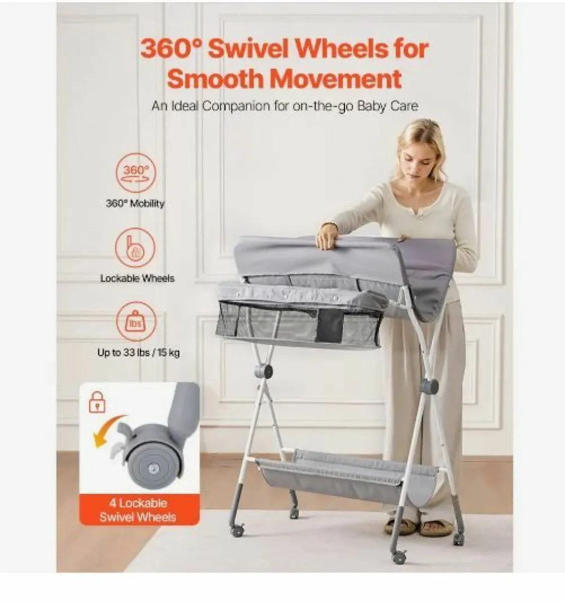 Baby Changing Table, Foldable Diaper Change - Image 4