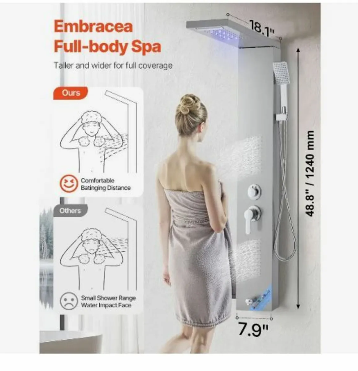 Shower Panel Tower System with Rainfall - Image 2