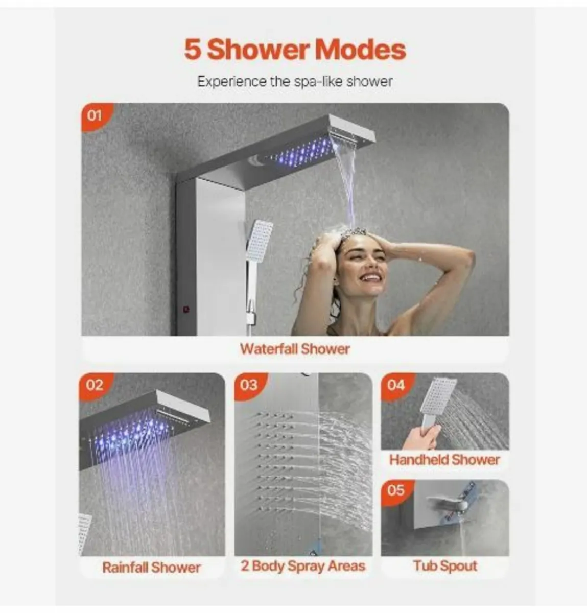 Shower Panel Tower System with Rainfall - Image 3