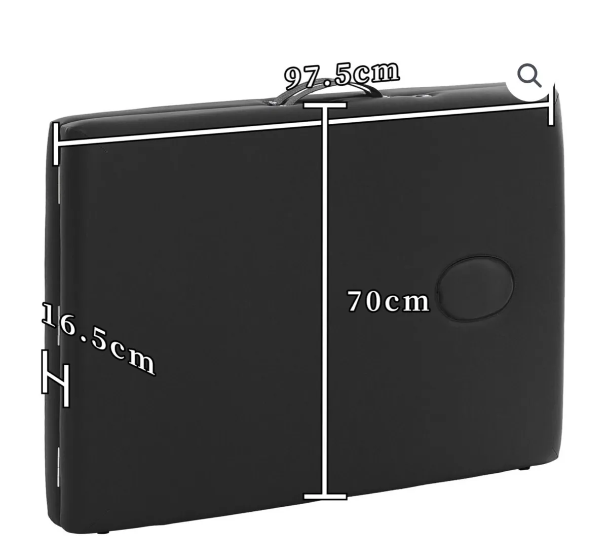 ıshka 2 Section Wooden Massage Table (Black) Large - Image 2