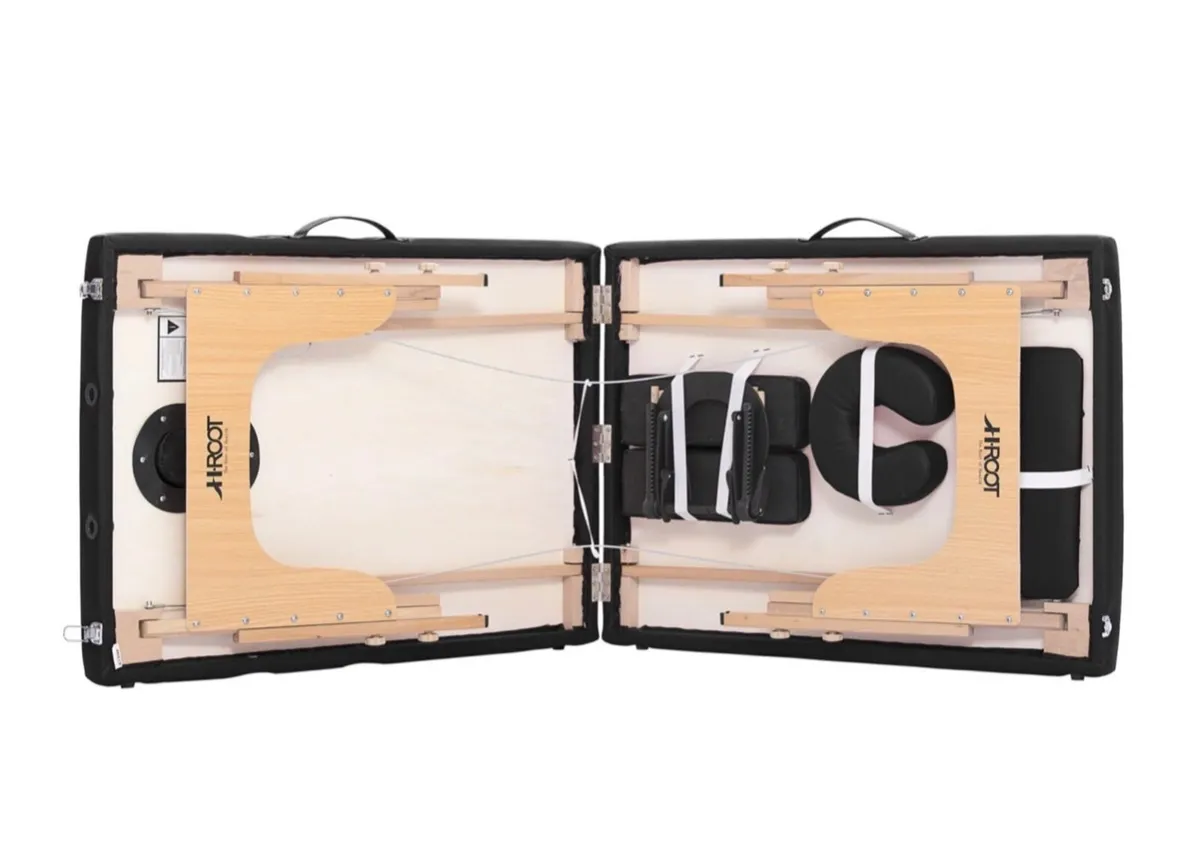 ıshka 2 Section Wooden Massage Table (Black) Large - Image 3