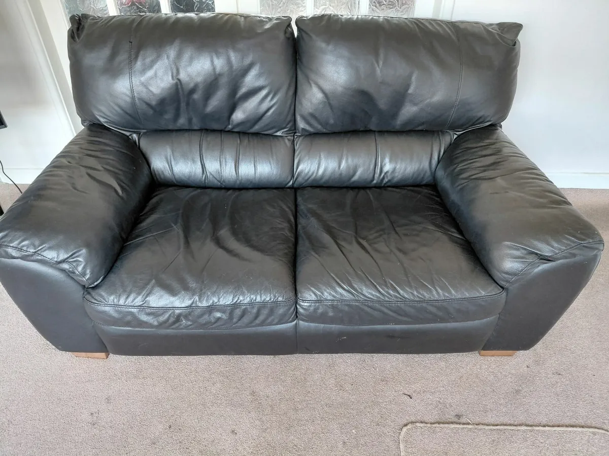 Black leather couch