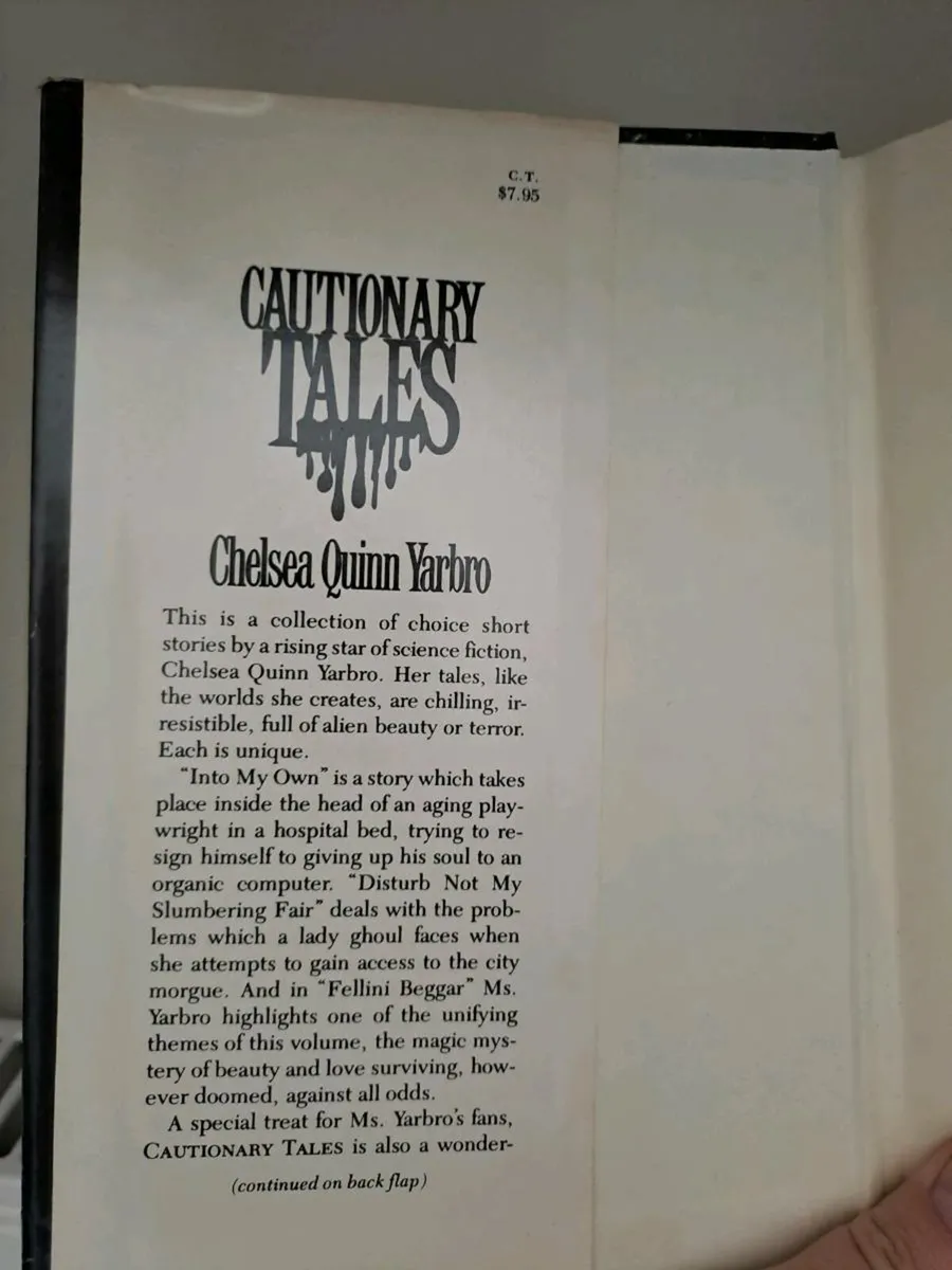 Cautionary Tales Chelsea Quinn Yarbro 1st ed - Image 3