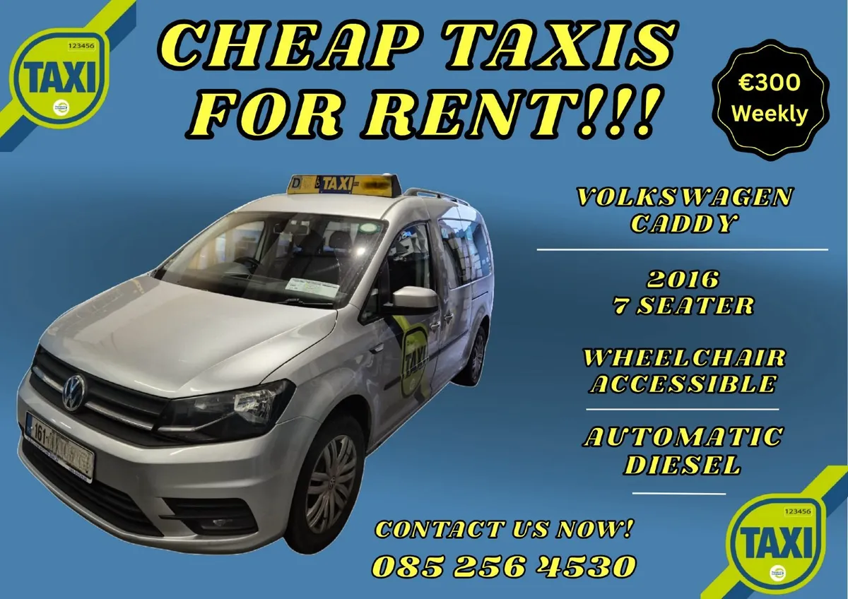 CHEAP TAXIS FOR RENT - VW CADDY 2016!!!