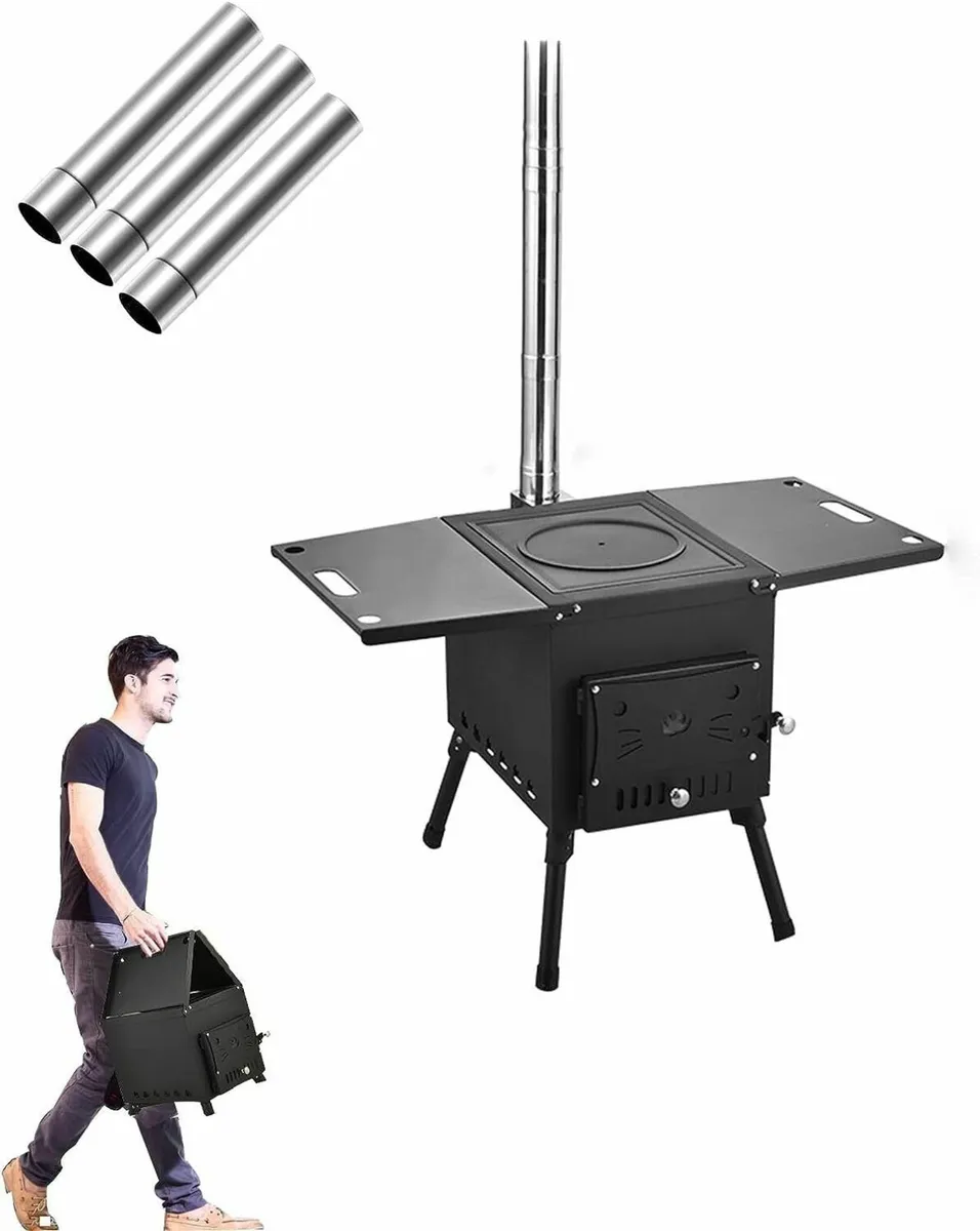 Cast Iron Portable Wood Stove – Outdoor Camping - Image 1