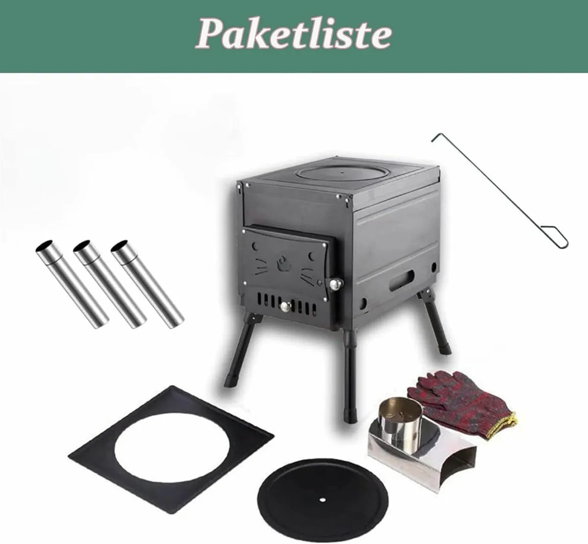 Cast Iron Portable Wood Stove – Outdoor Camping - Image 2