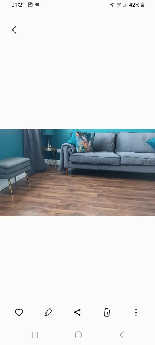 Grey velvet sofa - Image 2