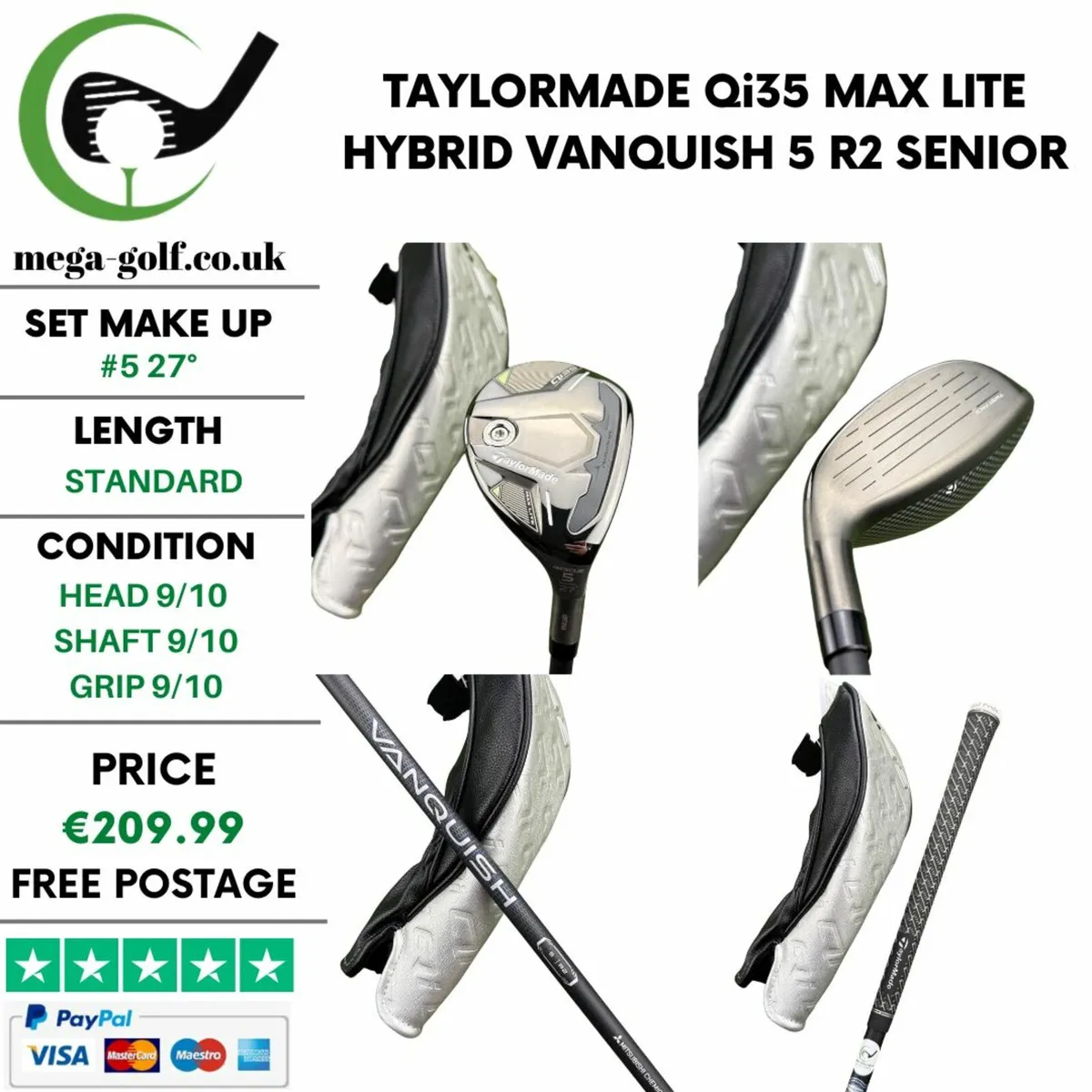 Taylormade Qi35 Max Lite Hybrid / #5 27° / Vanquis - Image 1