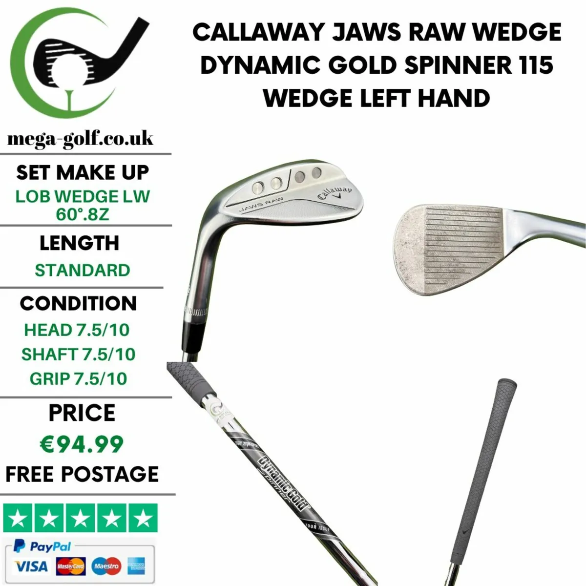 Callaway Jaws Raw Wedge Lw 60°.8Z / Wedge - Image 1