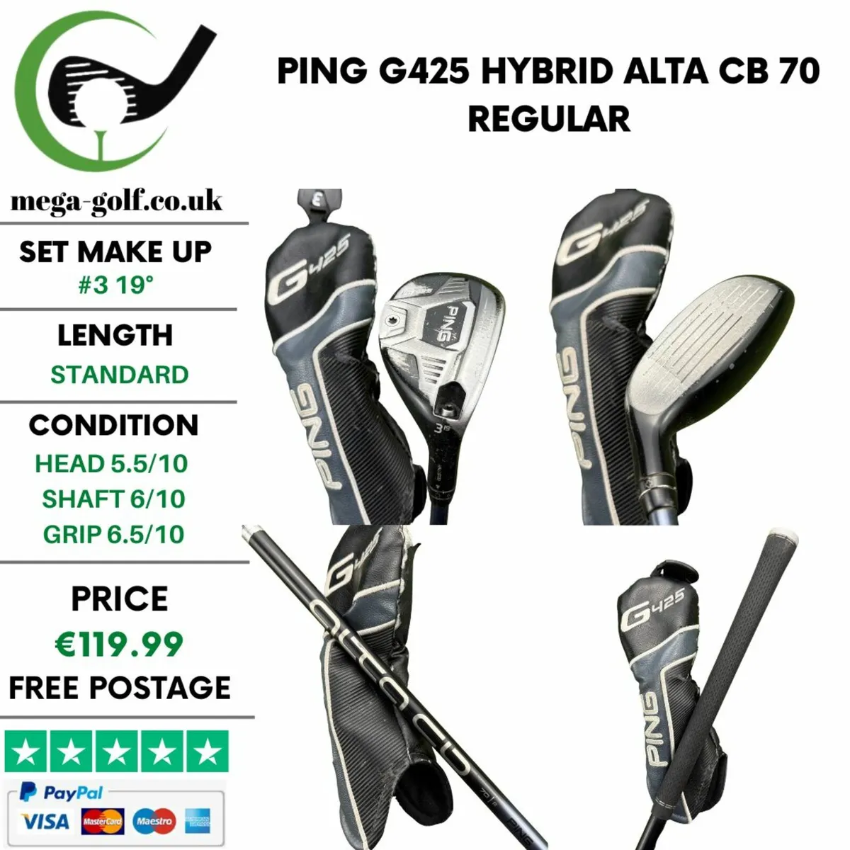 Ping G425 Hybrid / #3 19° / Alta CB 70 Regular - Image 1