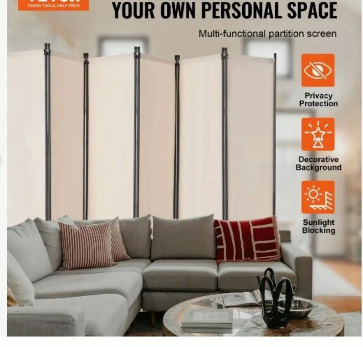 Room Divider, 6 Panels Room Divider - Image 3