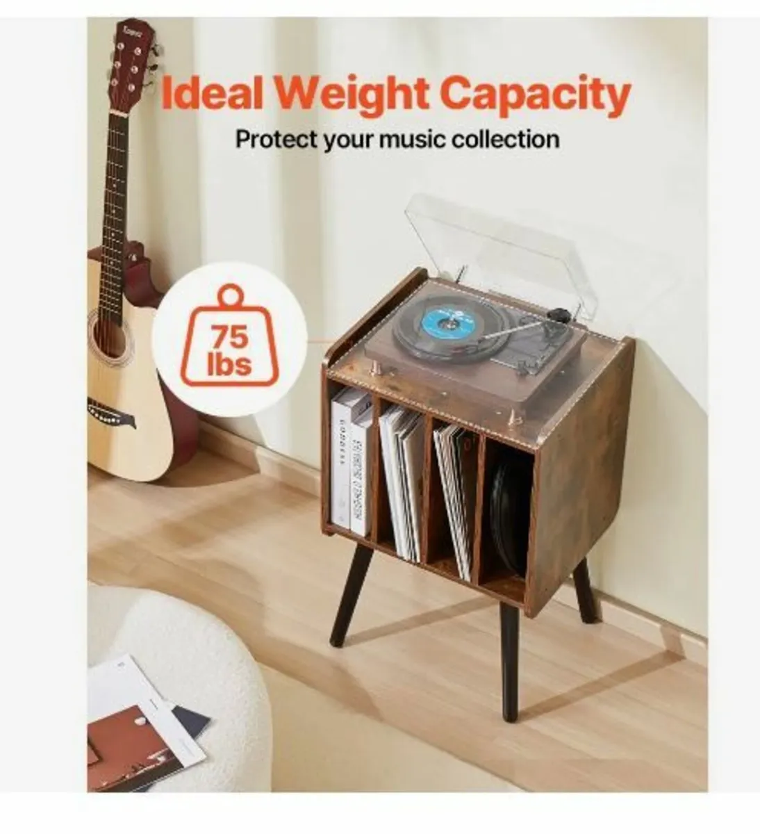 Record Player Stand, 2 Tiers Turntable Stand - Image 4