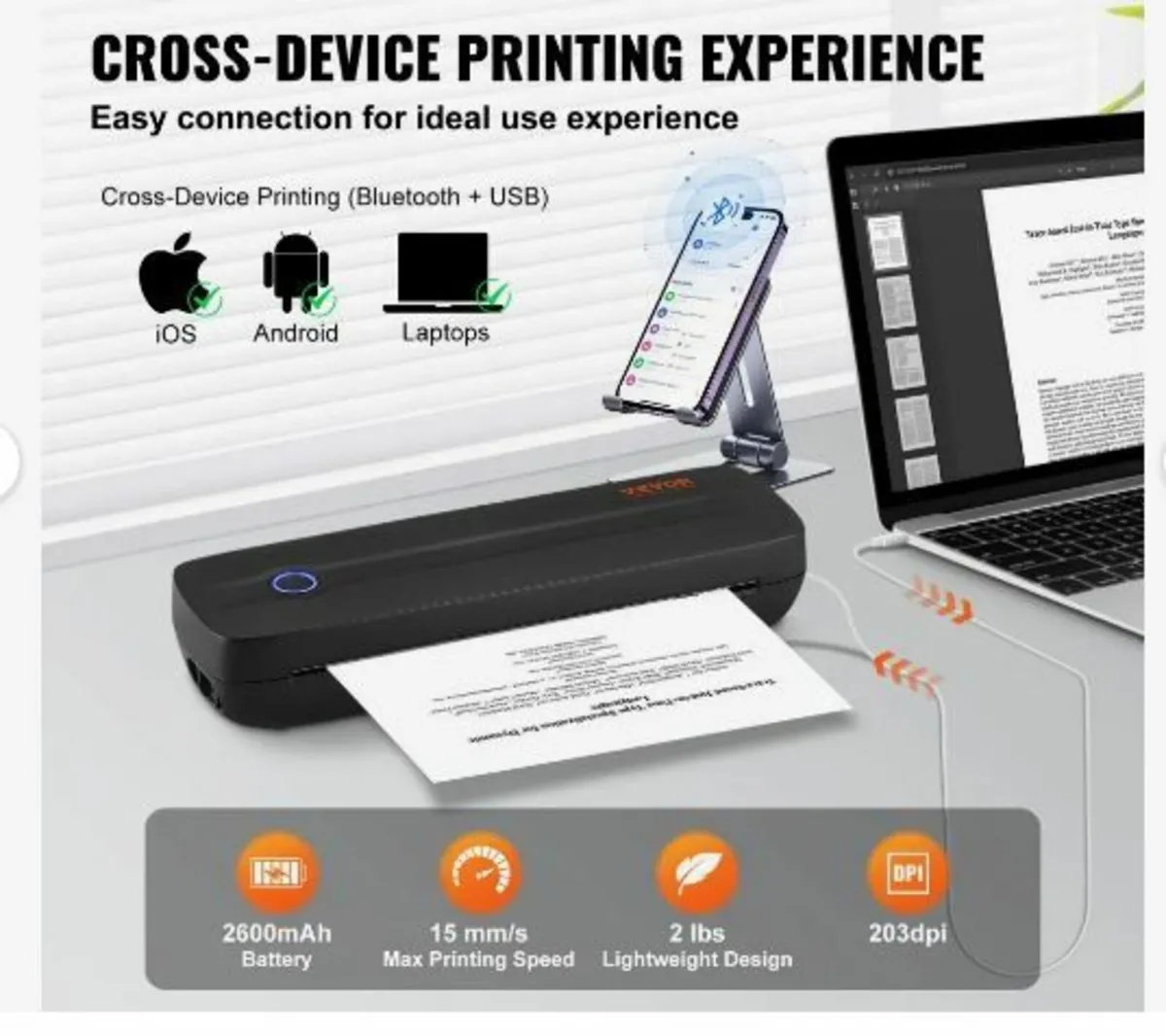 Portable Printer - 2600mAh Battery - Image 3