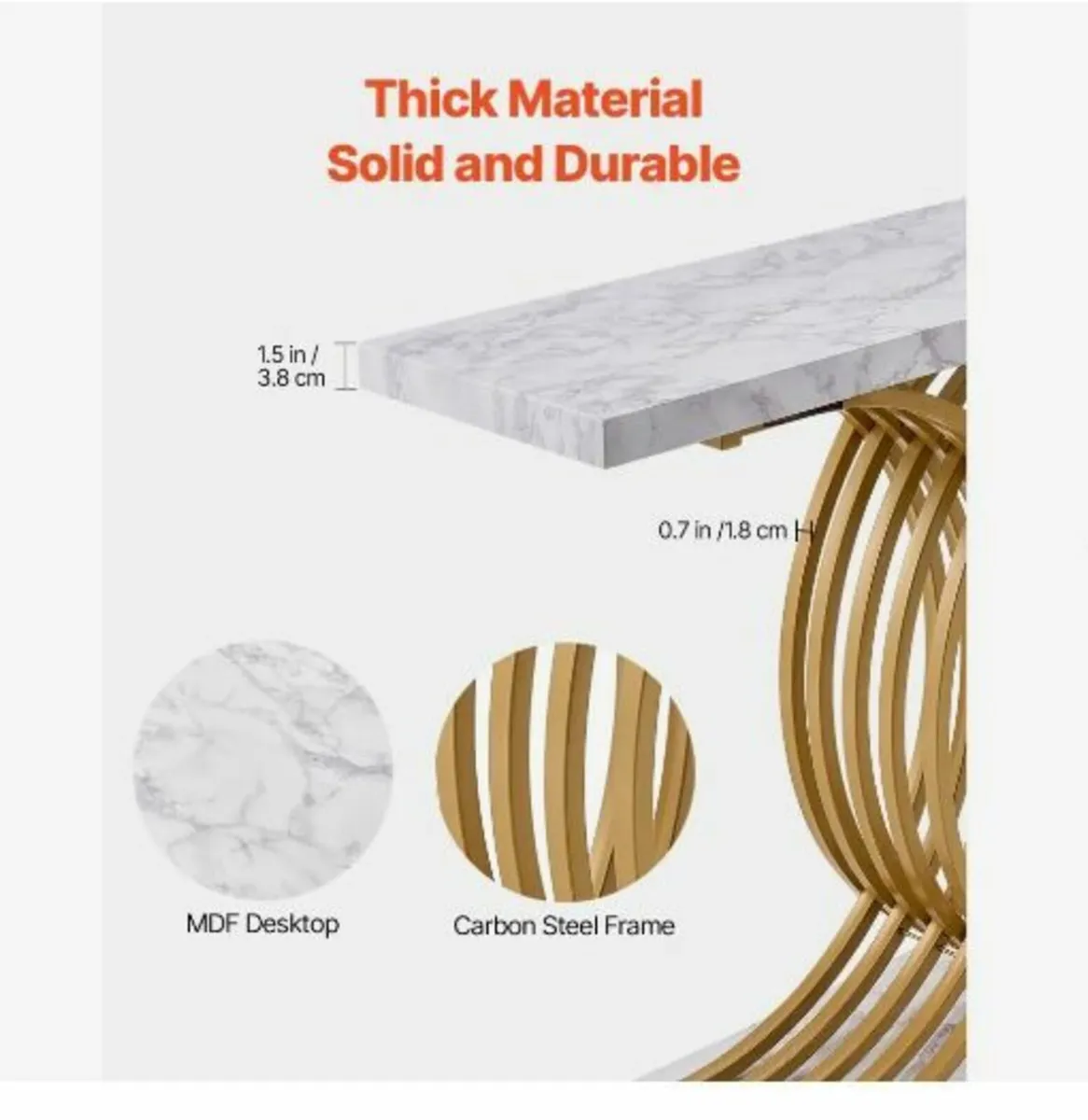 Narrow Console Sofa Table, 39.4 inches - Image 2