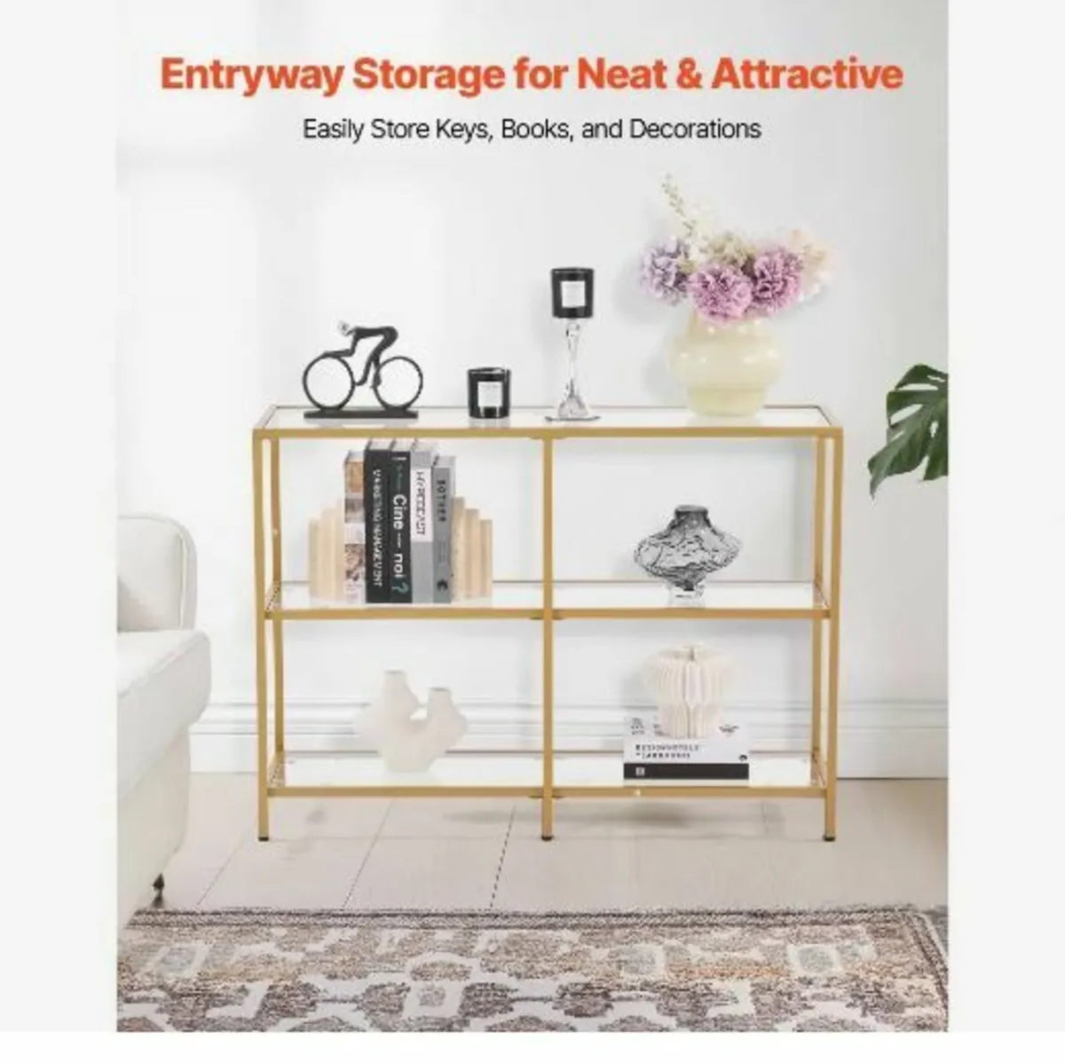 3-Tier Glass Console Table - Image 2