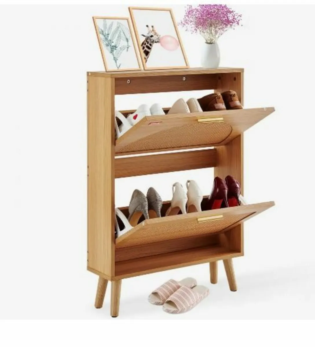 Shoe Cabinet with 2 Flip Drawers - Image 1