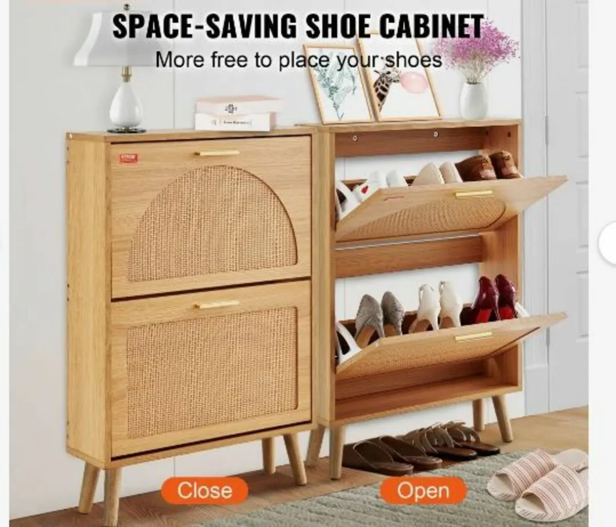 Shoe Cabinet with 2 Flip Drawers - Image 2