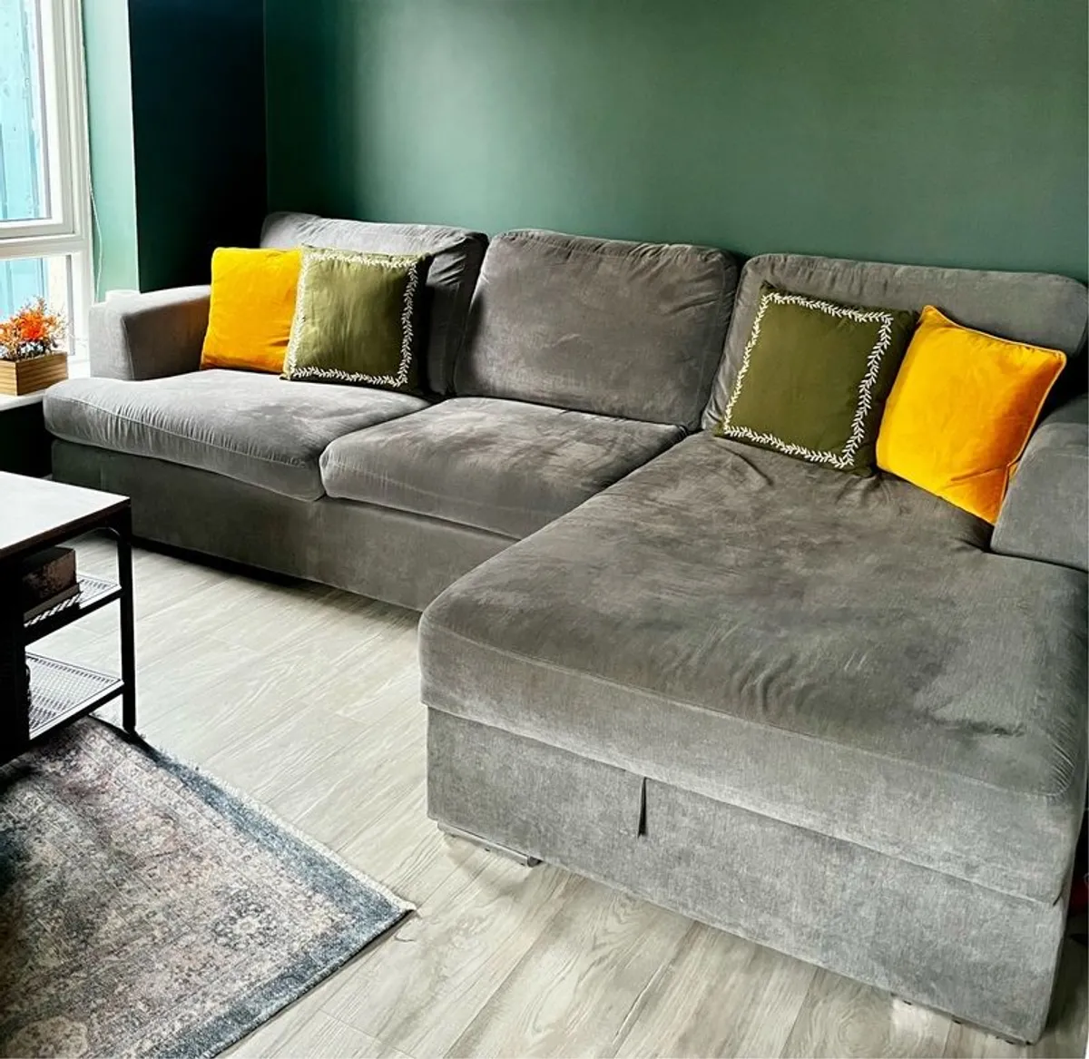 Freya Velvet 4 Seater Lounger - Image 1